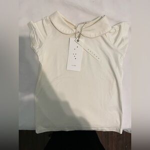 Lil legs Peter Pan cream collar tee 4T